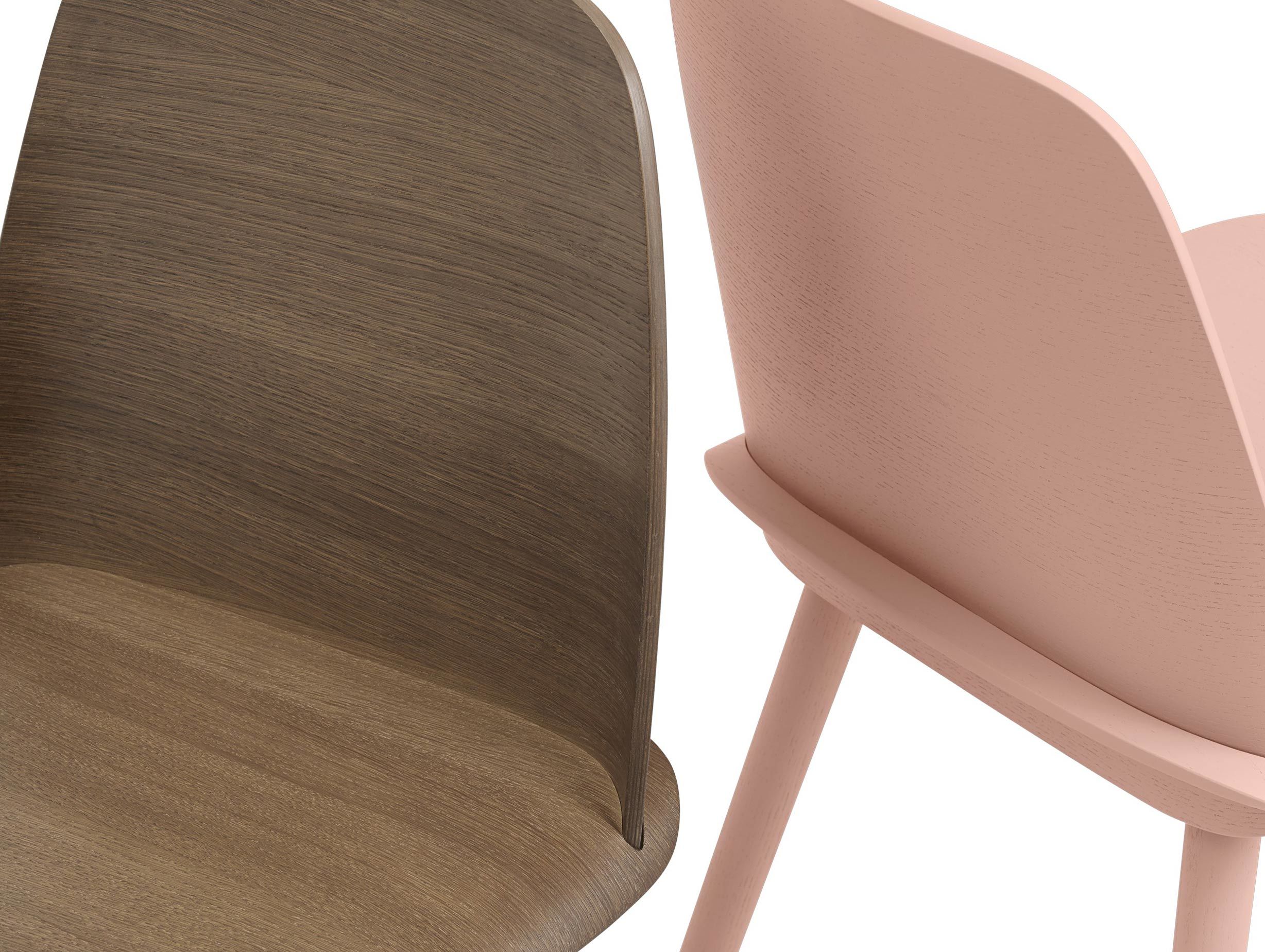 Muuto nerd chair tan rose dark brown stained