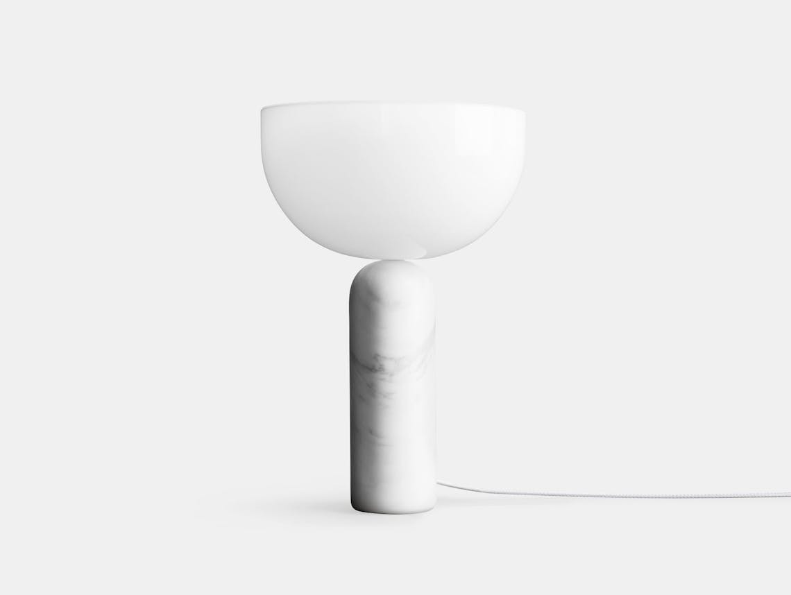 New Works Kizu Table Lamp High White Marble Lars Tornoe