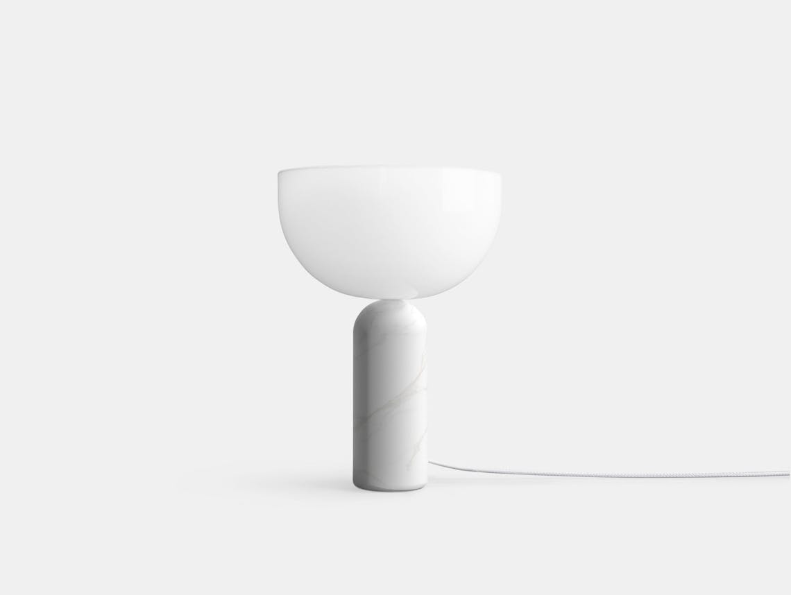 New Works Kizu Table Lamp Low White Marble Lars Tornoe