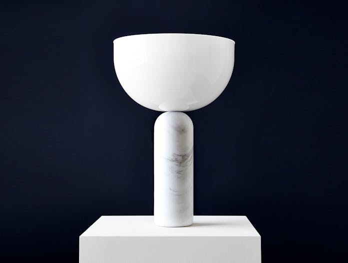New Works Kizu Table Lamp White Marble Lars Tornoe