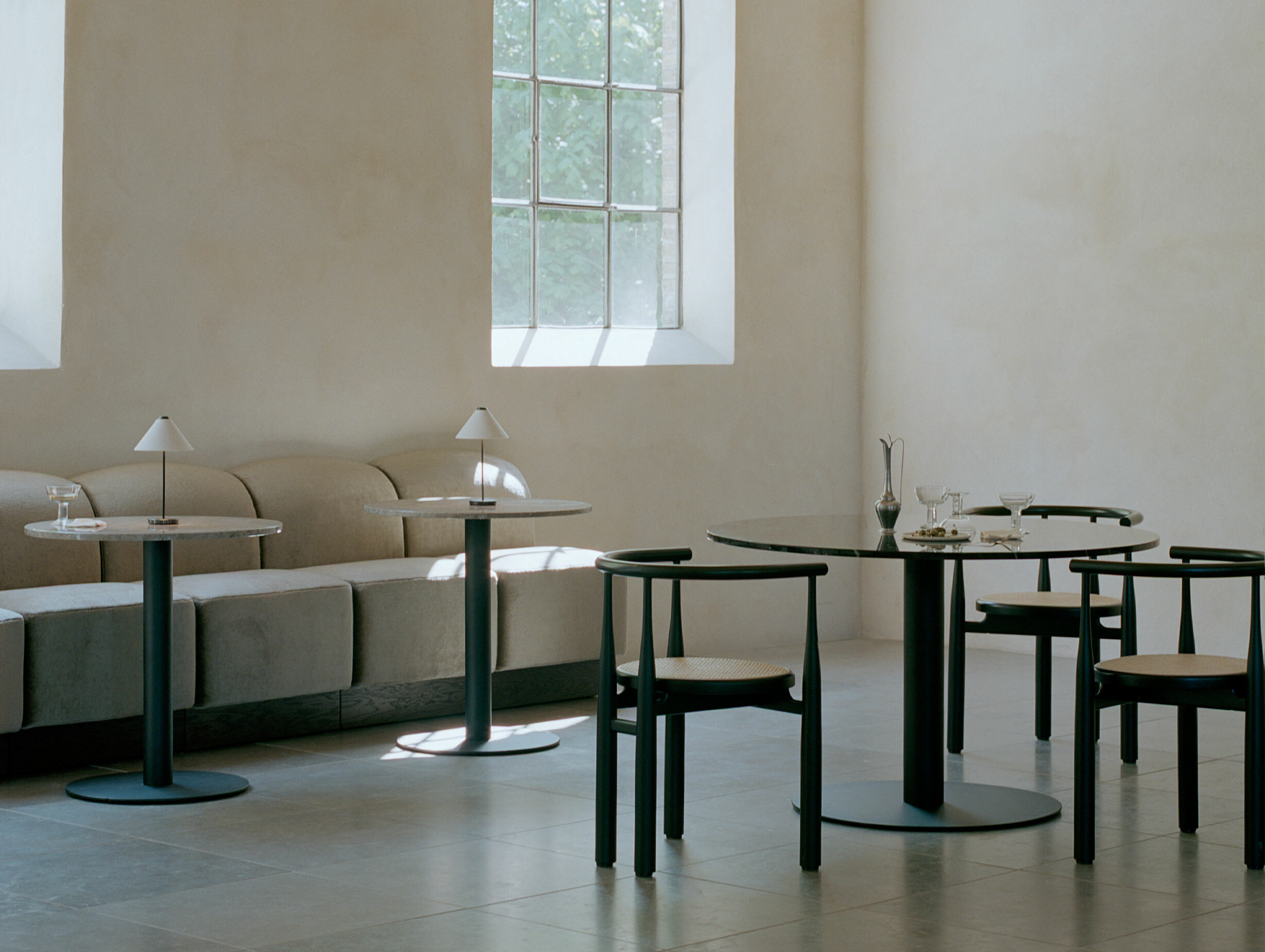 New works florence column table shore sofa bukowski chair