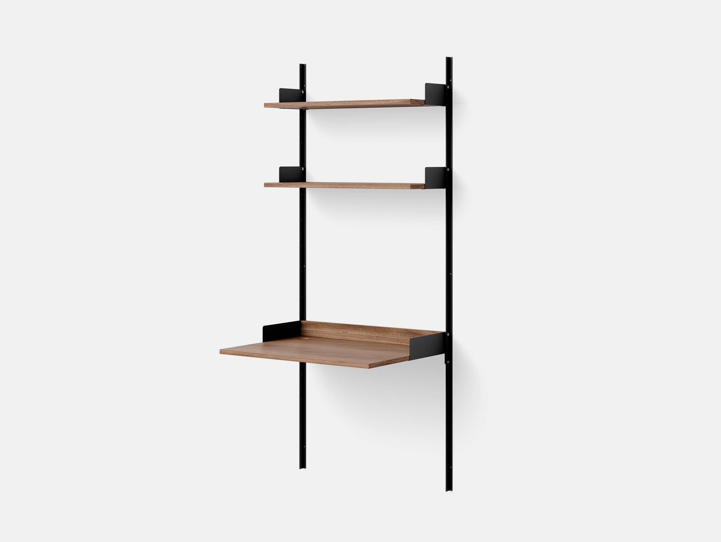 New works knut bendik humlevik study shelves walnut black