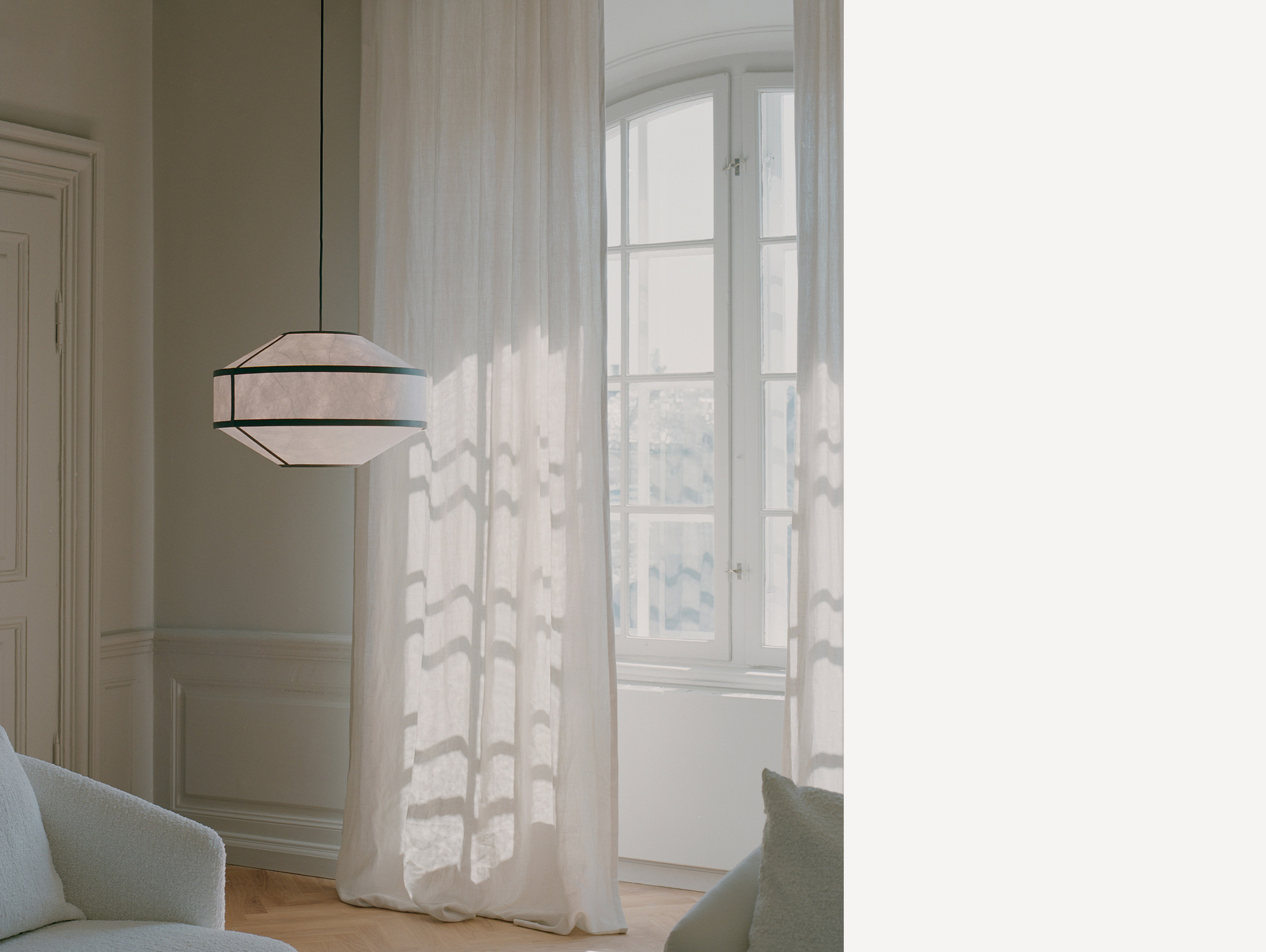 New works panter tourron kite pendant lamp black white lifestyle