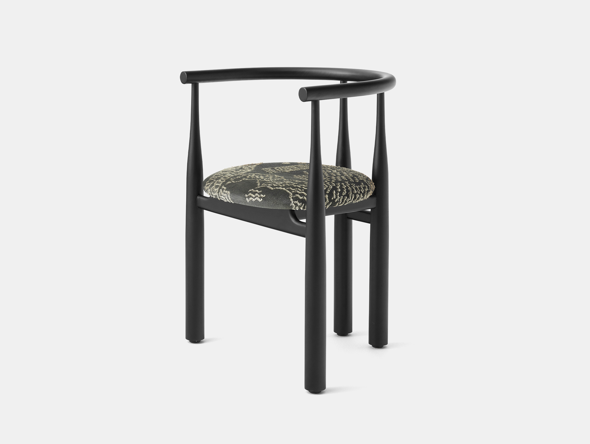 New works steven bukowski bukowski chair upholstered black dedar tiger mountain 003 side