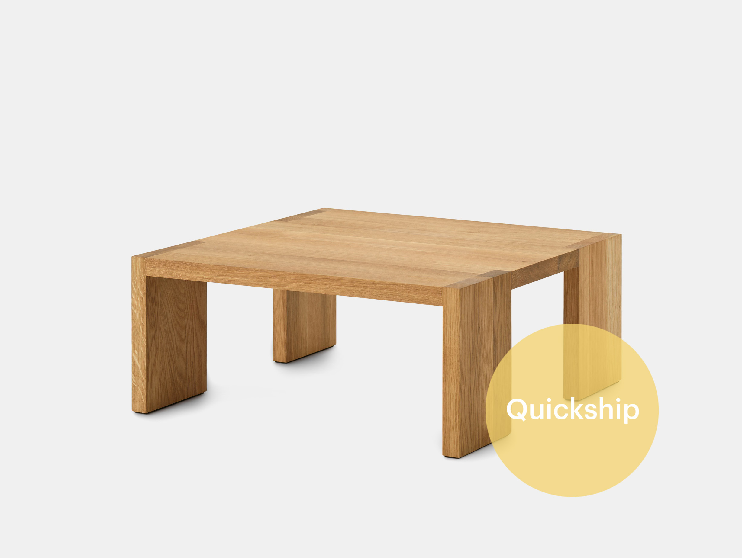 Quickship new works omayra maymo tenon coffee side table fumed oak