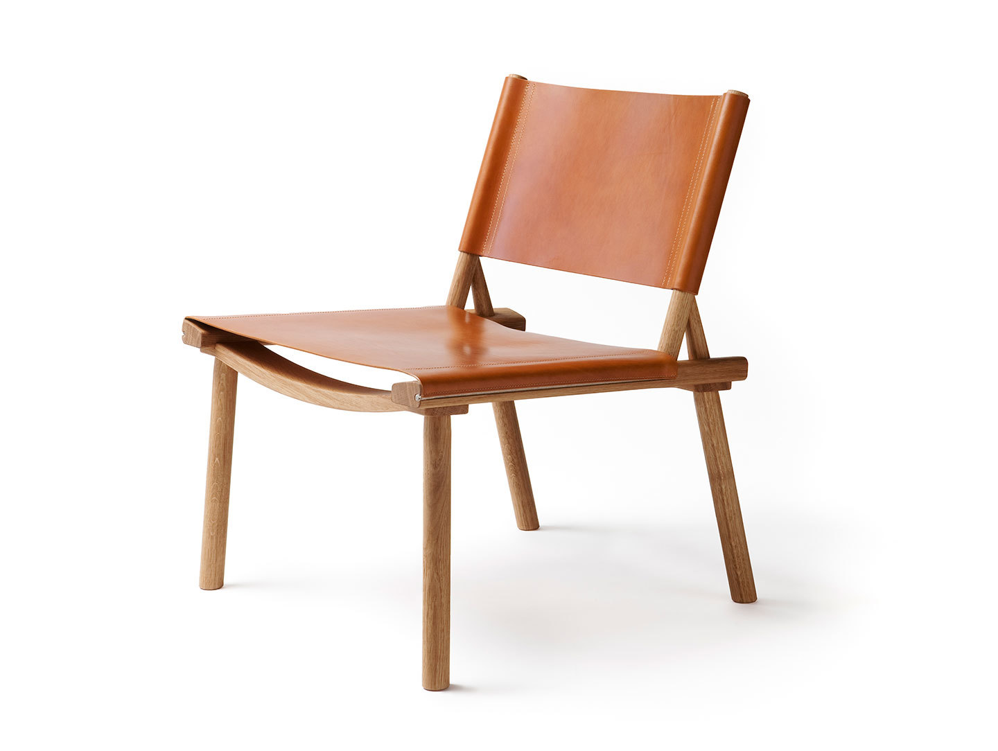 Nikari December Xl Lounge Chair Cognac Leather Jasper Morrison Wataru Kumano