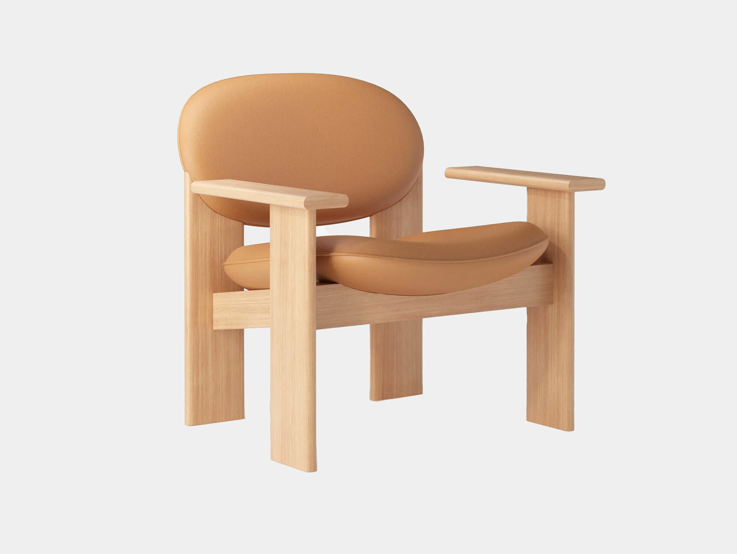 Noom archipen lounge chair lacqured ashwood leather cashmere biscotto 01