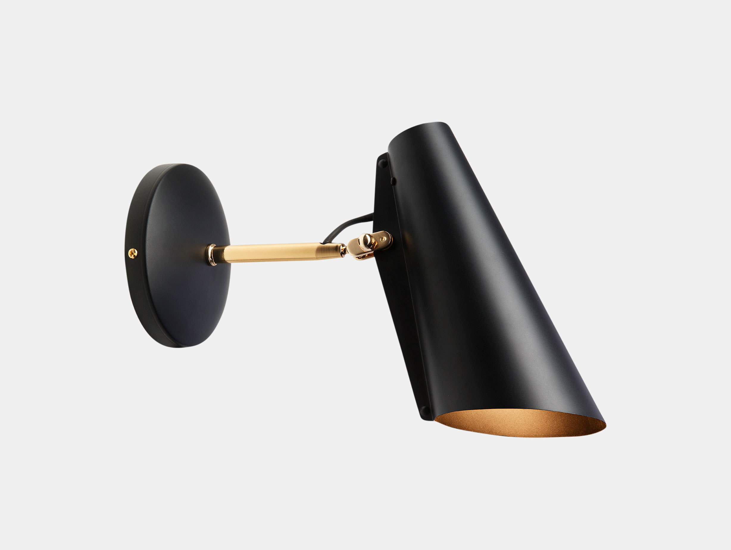 Northern Lighting Birdy Wall Short Arm Black Brass Birger Dahl