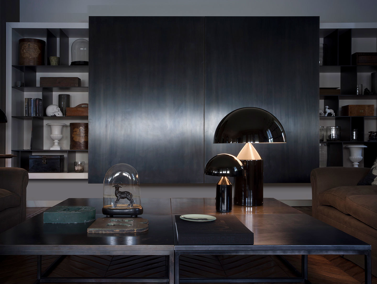 Oluce Atollo Metal Table Lamps Black Ref Vico Magistretti