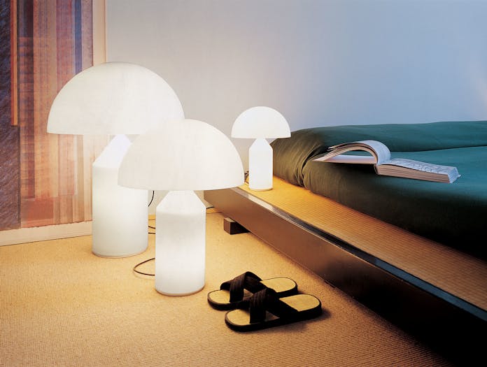 Oluce Atollo Metal Table Lamps Glass Bedside Vico Magistretti