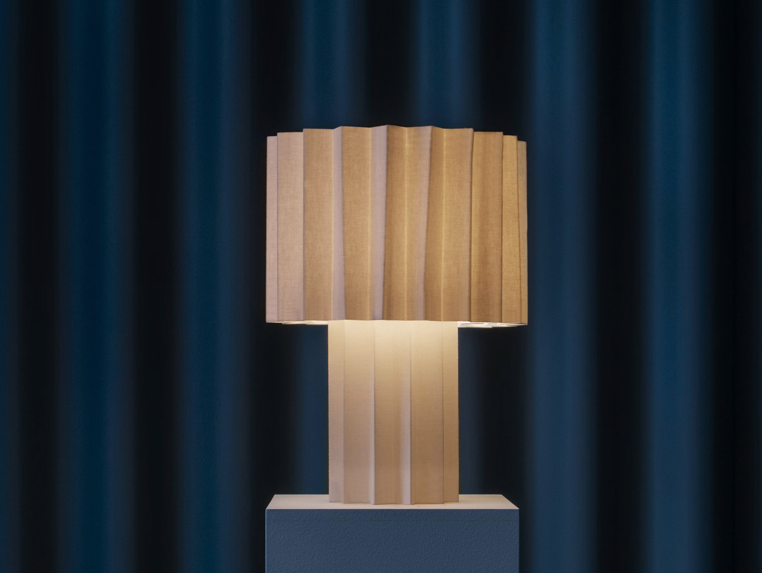 Orsjo belysning folkform plisse table light cream lifestyle4