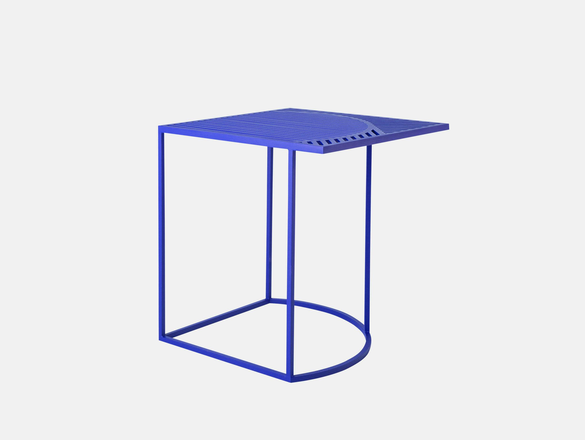 Petite Friture Iso Side Table Square Blue Pool