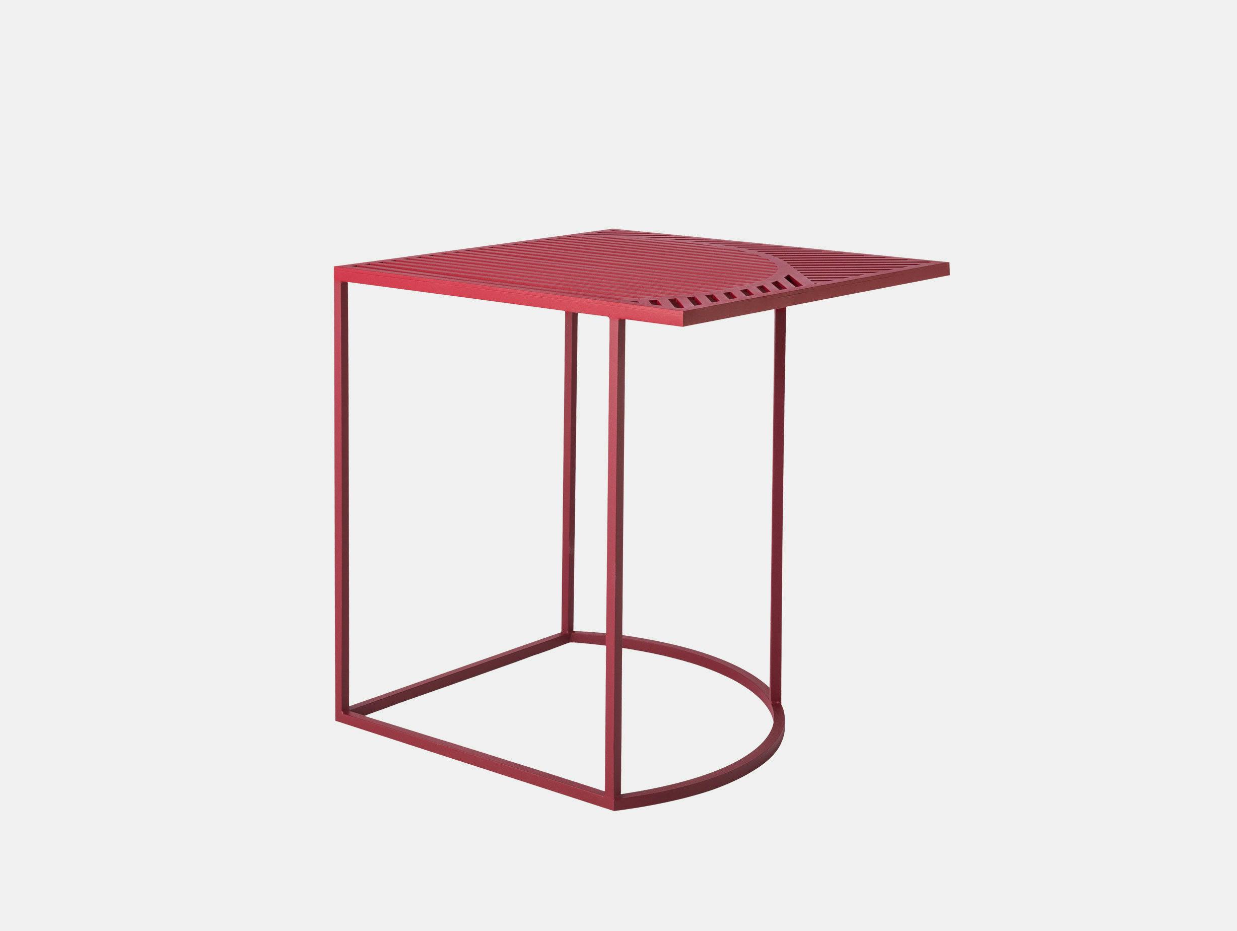 Petite Friture Iso Side Table Square Red Pool