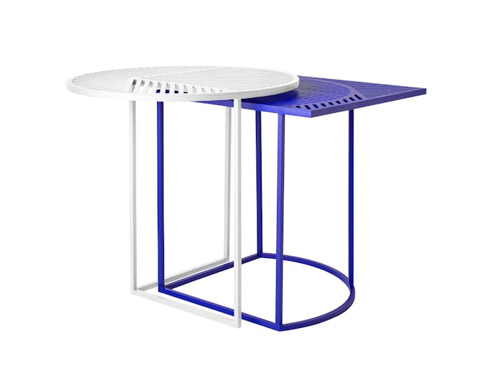 Petite Friture Iso Side Tables White Blue Pool
