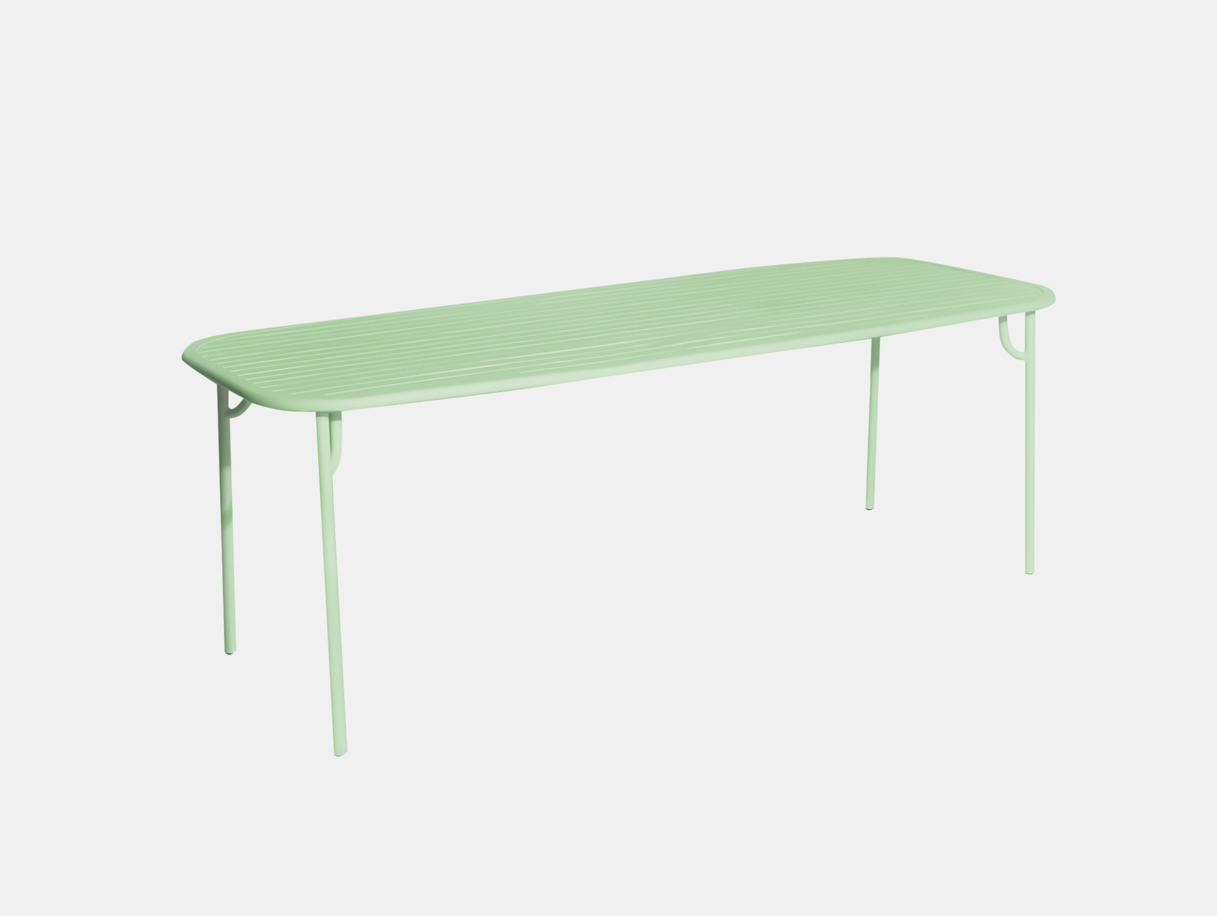 Petite Friture Week End Outdoor table slats pastel green Studio Brichet Ziegler