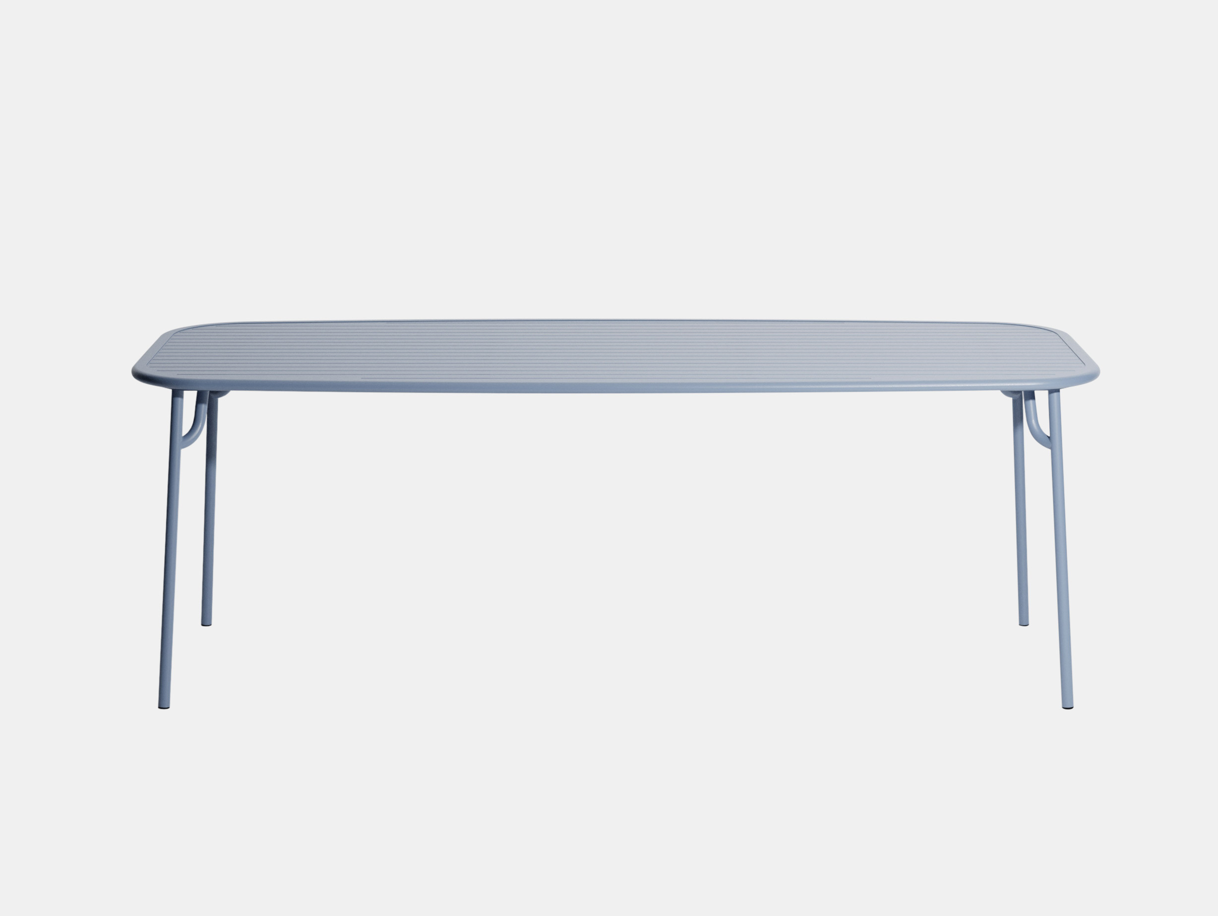 Petite Friture Week End Outdoor table slats pigeon blue Studio Brichet Ziegler