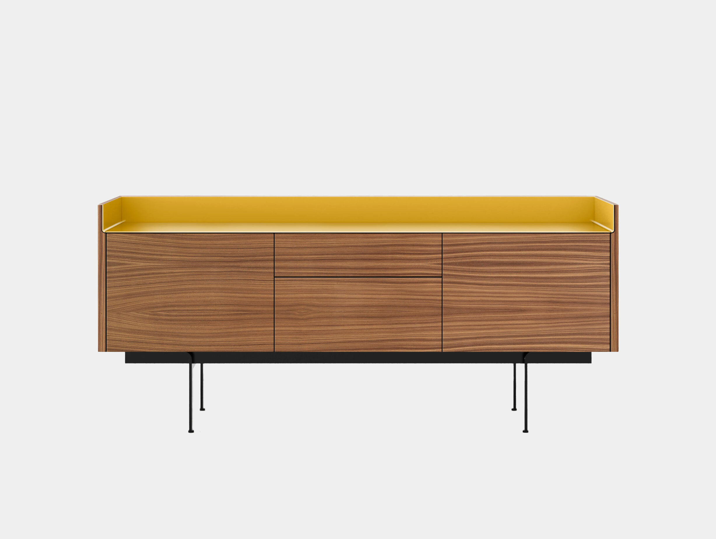 Punt Stockholm Sideboard STH312 walnut gold top Mario Ruiz