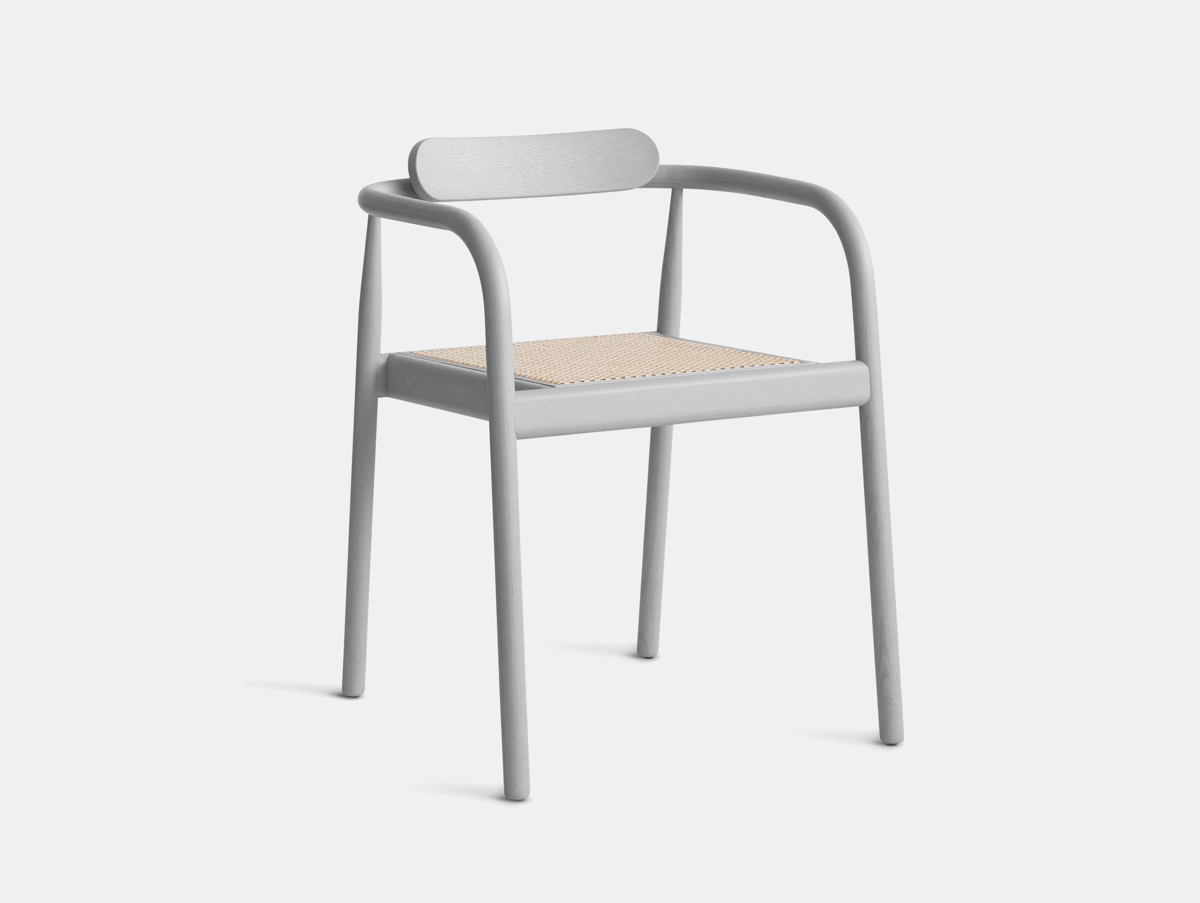 Please wait to be seated ahm chair grey stained ash rattan seat