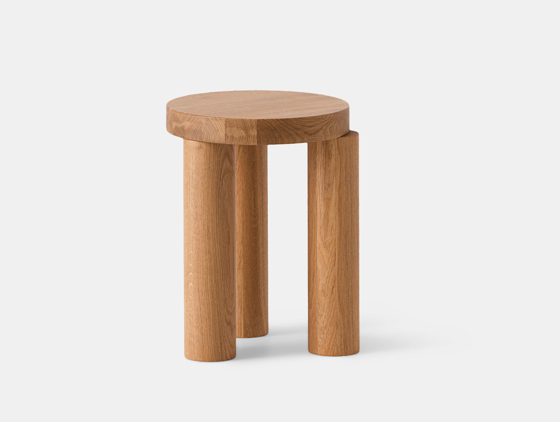 Resident Offset Stool Side Table Oak Philippe Malouin