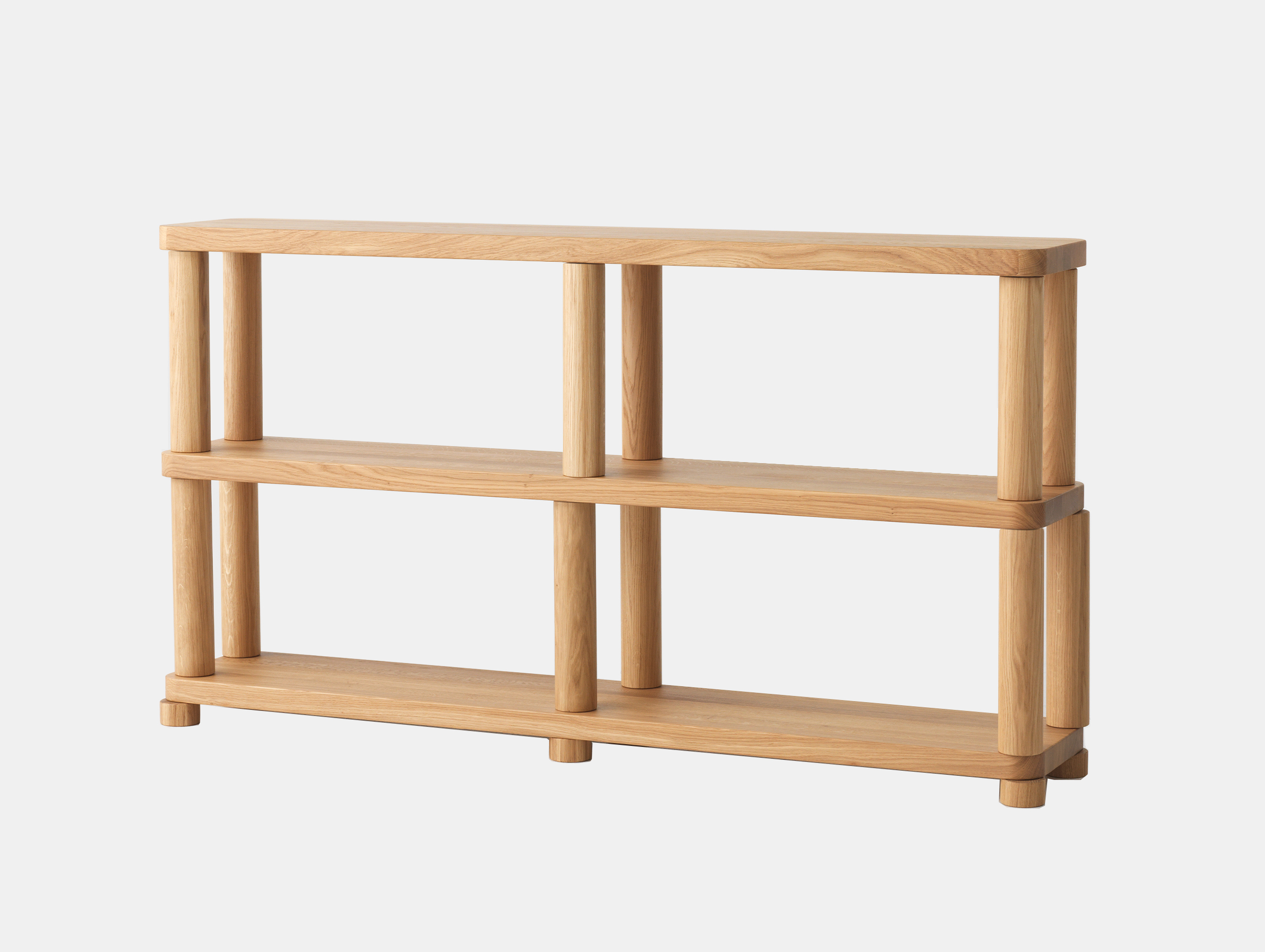 Resident offset shelf large 2 tier natural oak side