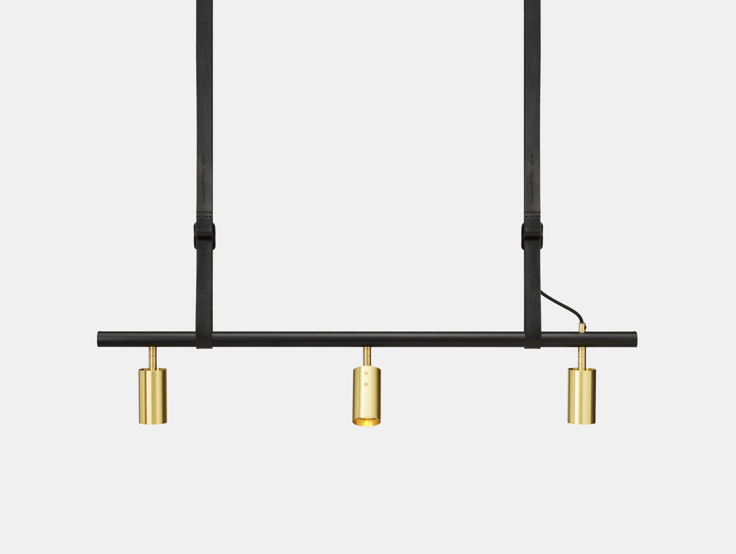 Rubn Long John 3 Pendant Light Blk Blk Brs Niclas Hoflin