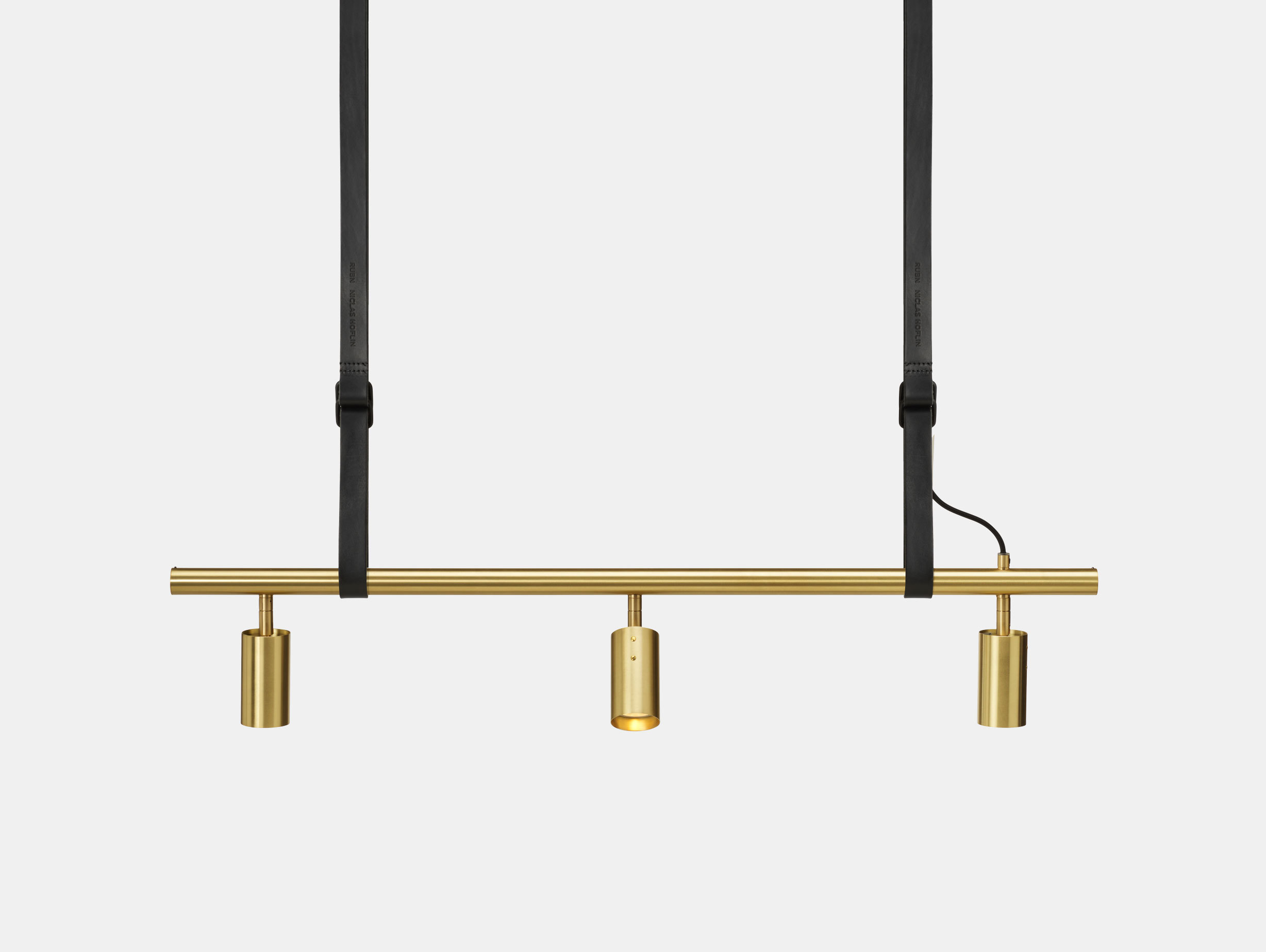 Rubn Long John 3 Pendant Light Blk Brs Brs Niclas Hoflin