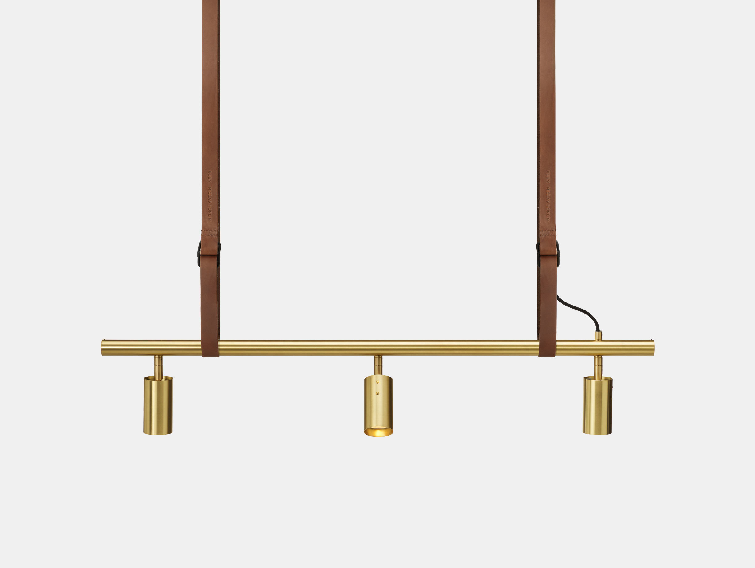 Rubn Long John 3 Pendant Light Brn Brs Brs Niclas Hoflin