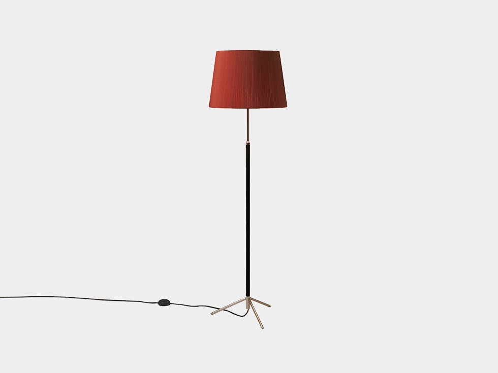 Santa cole jaume sans pie de salon floor lamp G1 chrome plated red amber ribbon Santa cole jaume sans pie de salon floor lamp G1 chrome plated red amber ribbon