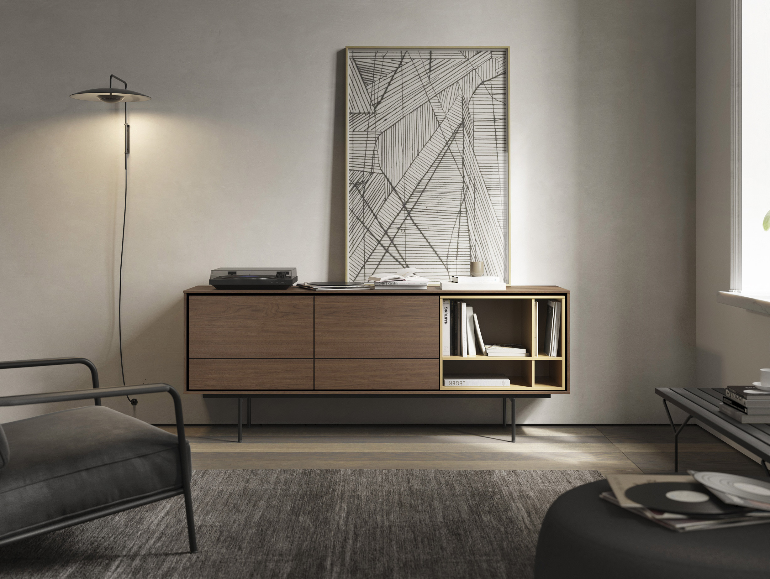 Treku angel marti enrique delamo aura sideboard fumed oak camel l196 lifestyle