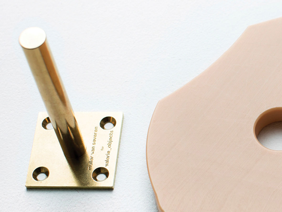 Valerie objects cutting board brass hook detail muller van severen