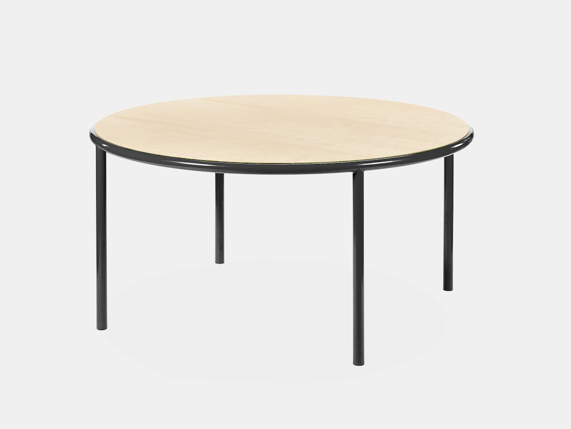 Muller van severen wooden table large round black birch
