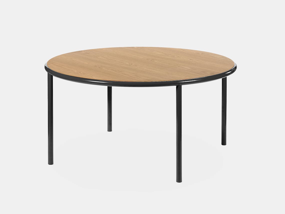 Muller van severen wooden table large round black oak