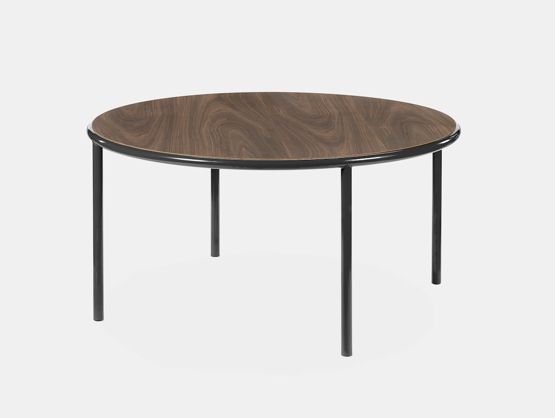 Muller van severen wooden table large round black walnut