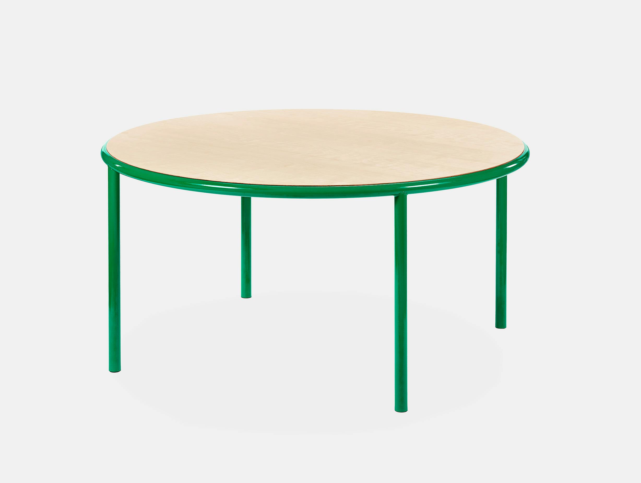Muller van severen wooden table large round green birch