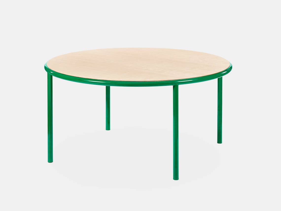 Muller van severen wooden table large round green birch