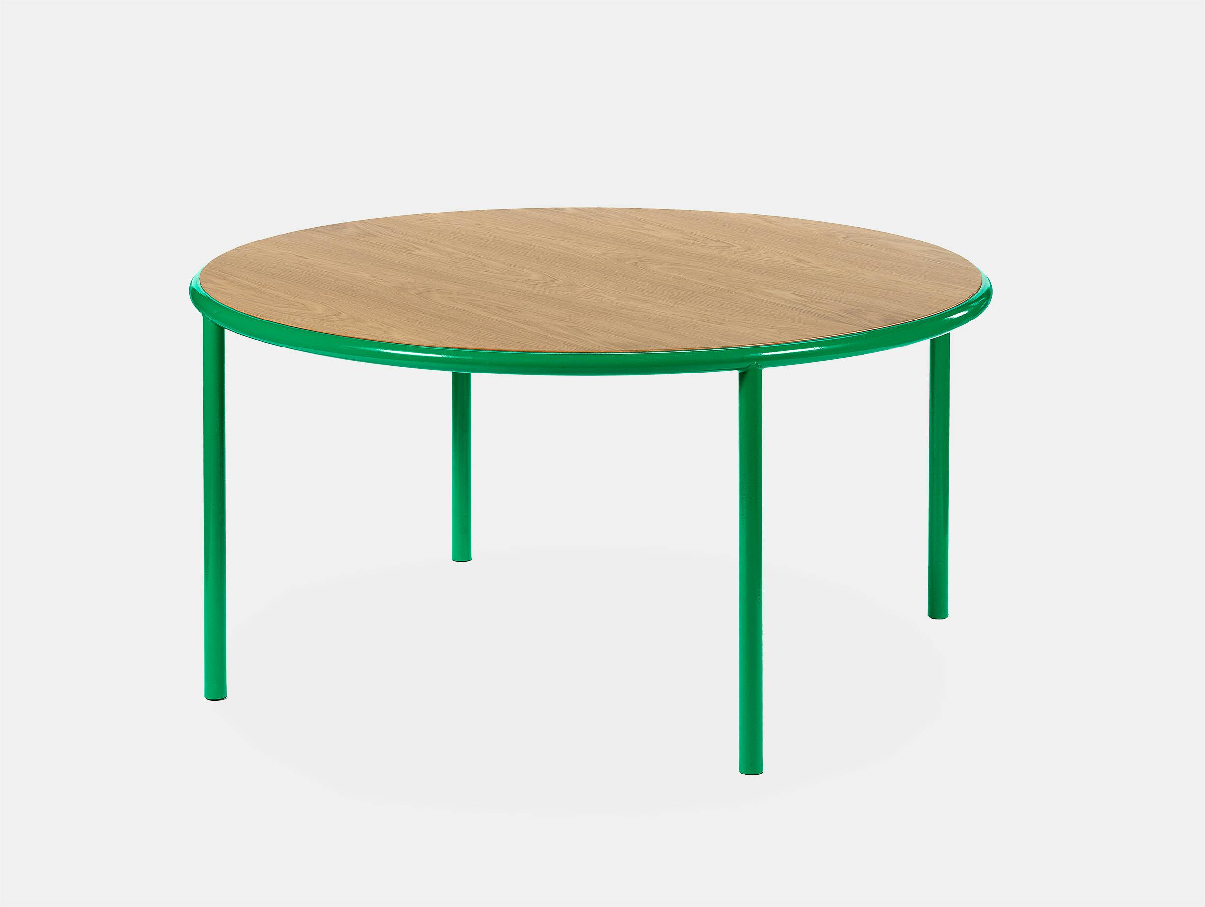 Muller van severen wooden table large round green oak