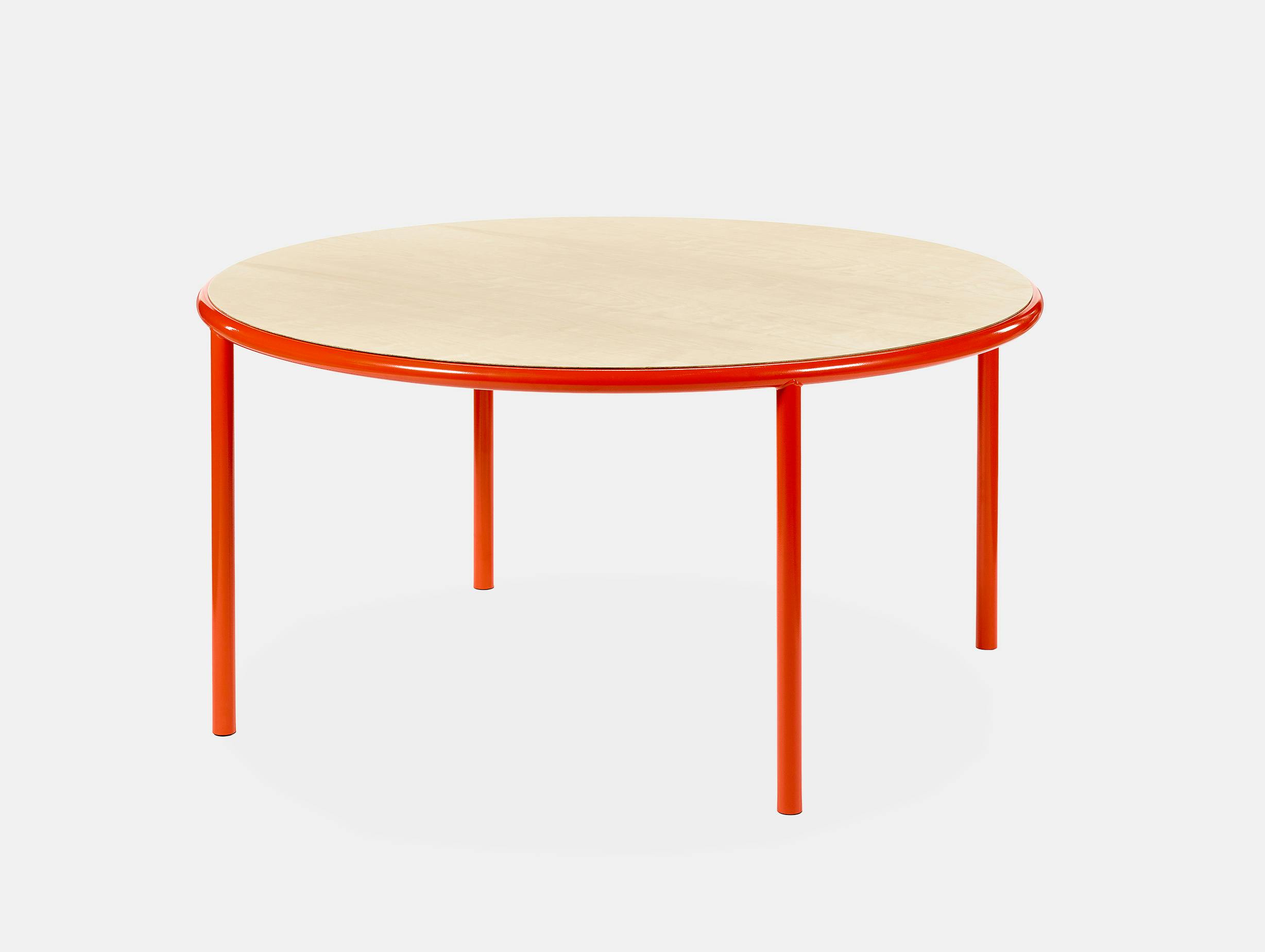 Muller van severen wooden table large round red birch