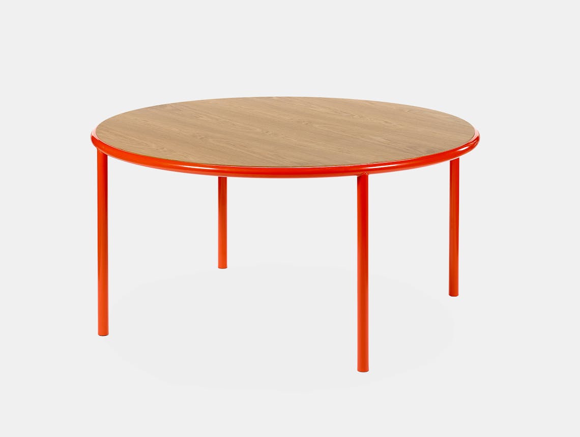 Muller van severen wooden table large round red oak