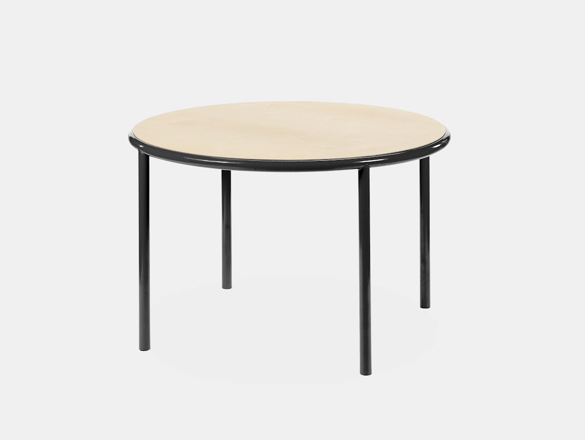 Muller van severen wooden table small round black birch