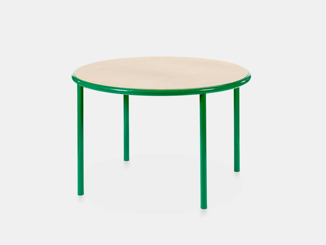 Muller van severen wooden table small round green birch