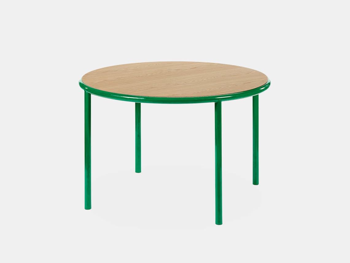 Muller van severen wooden table small round green oak