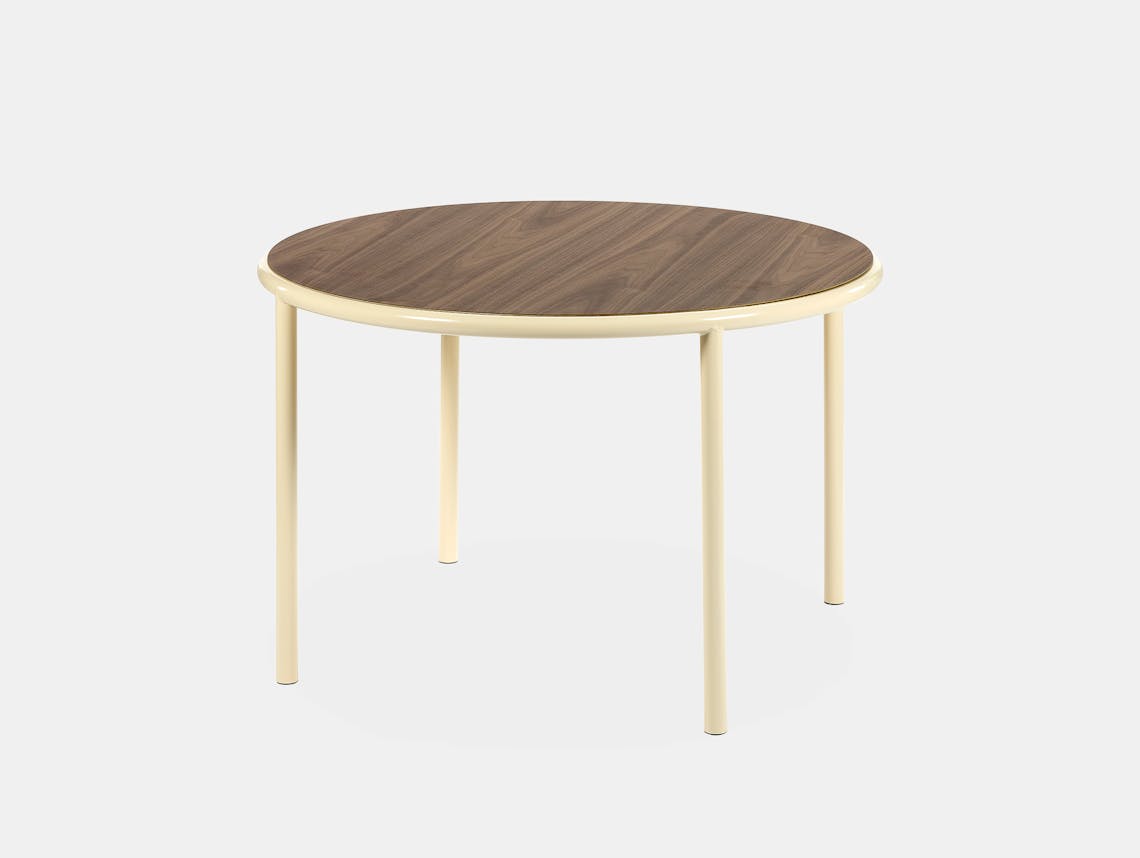Muller van severen wooden table small round ivory walnut
