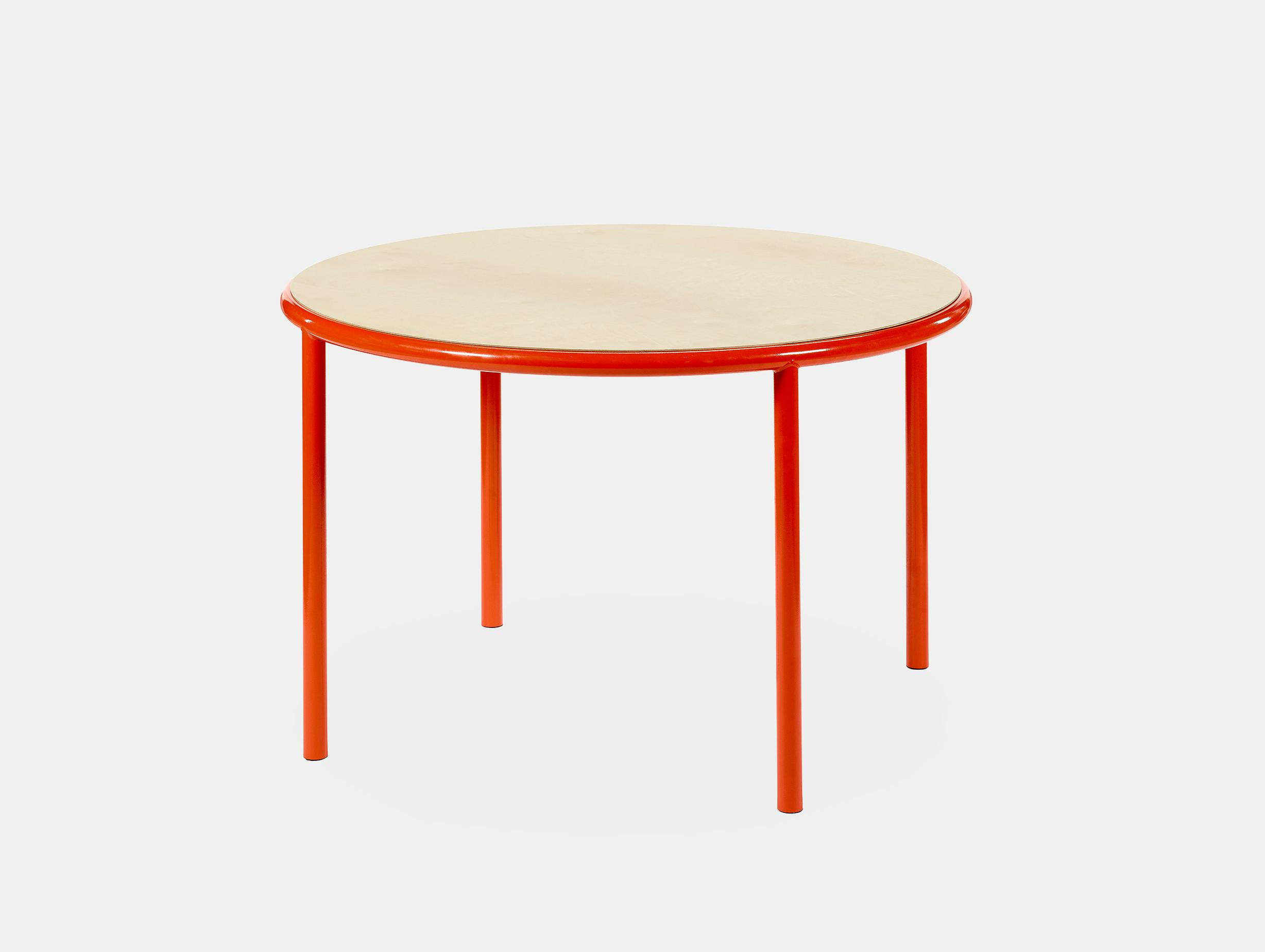 Muller van severen wooden table small round red birch