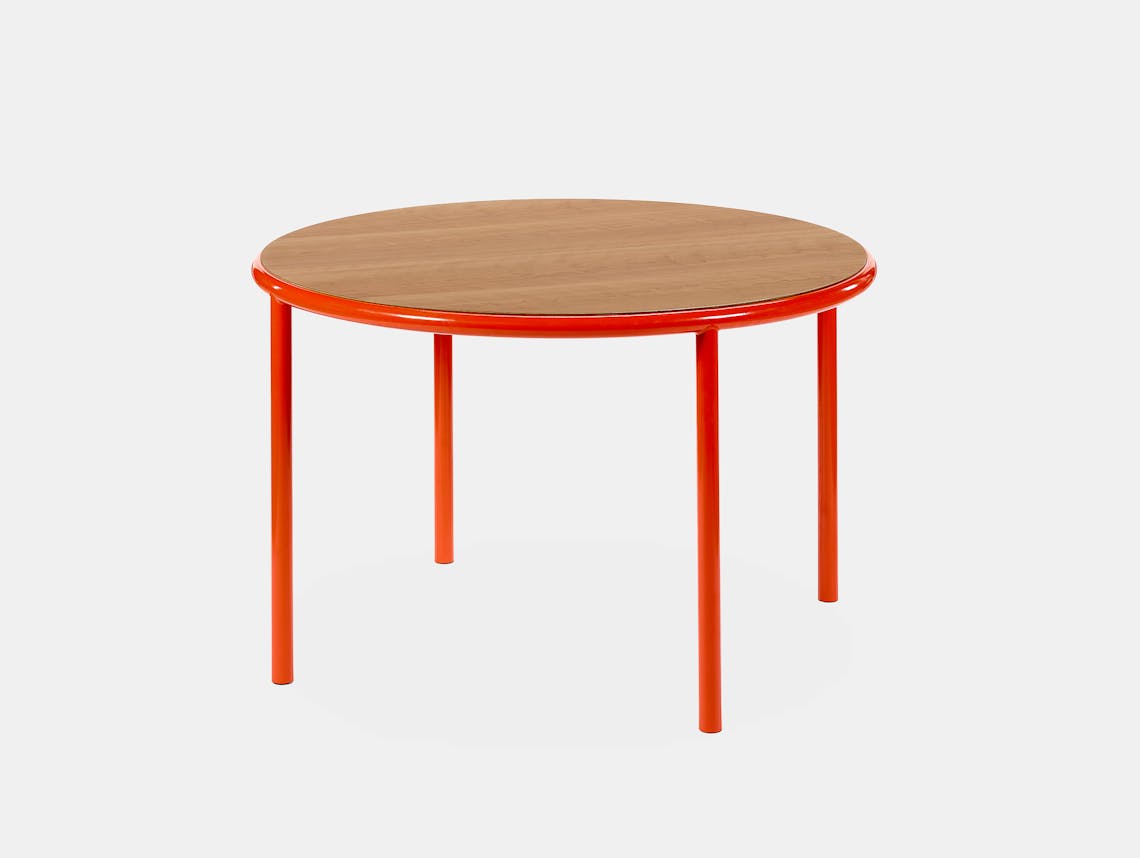 Muller van severen wooden table small round red cherry