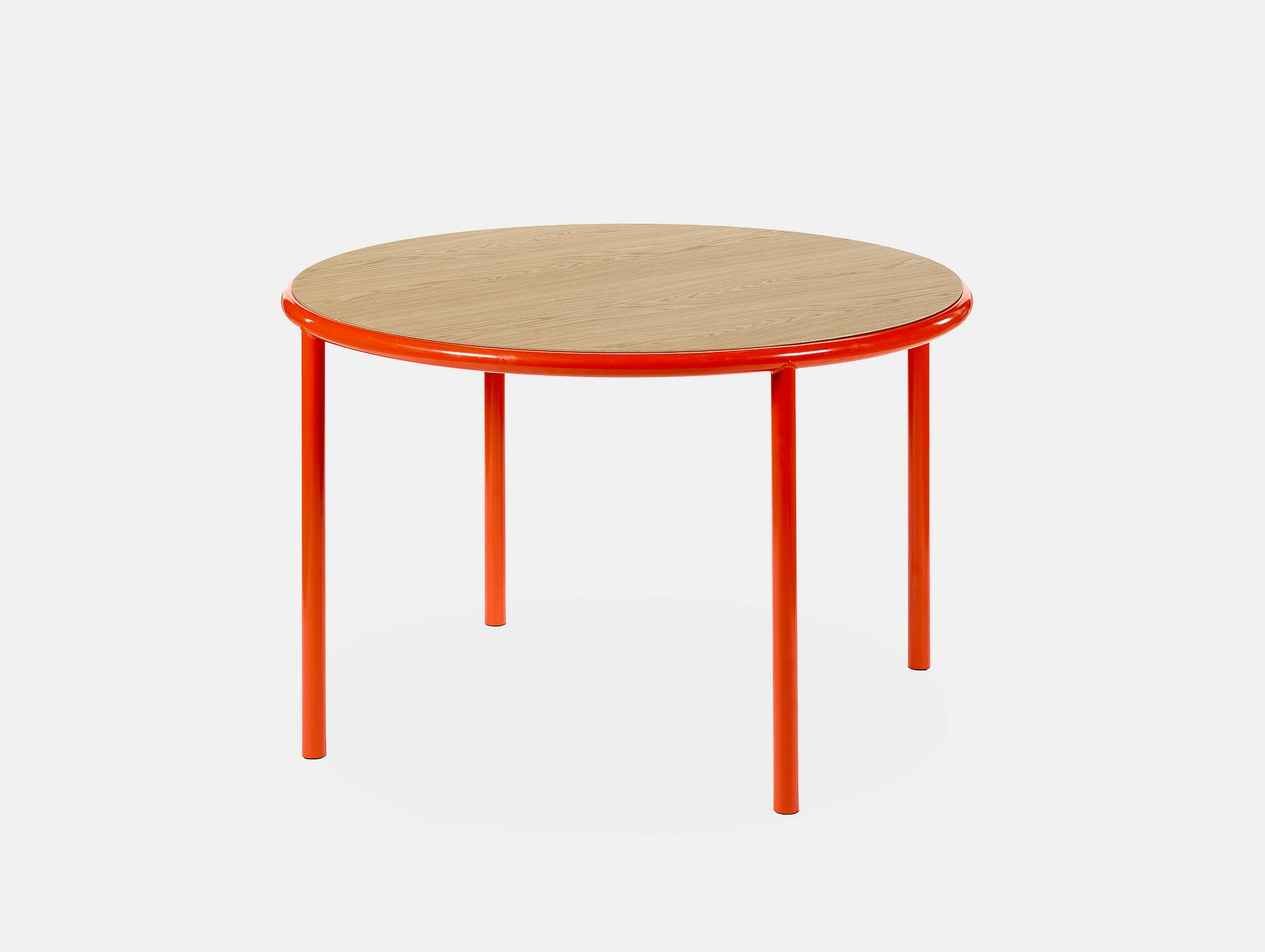 Muller van severen wooden table small round red oak