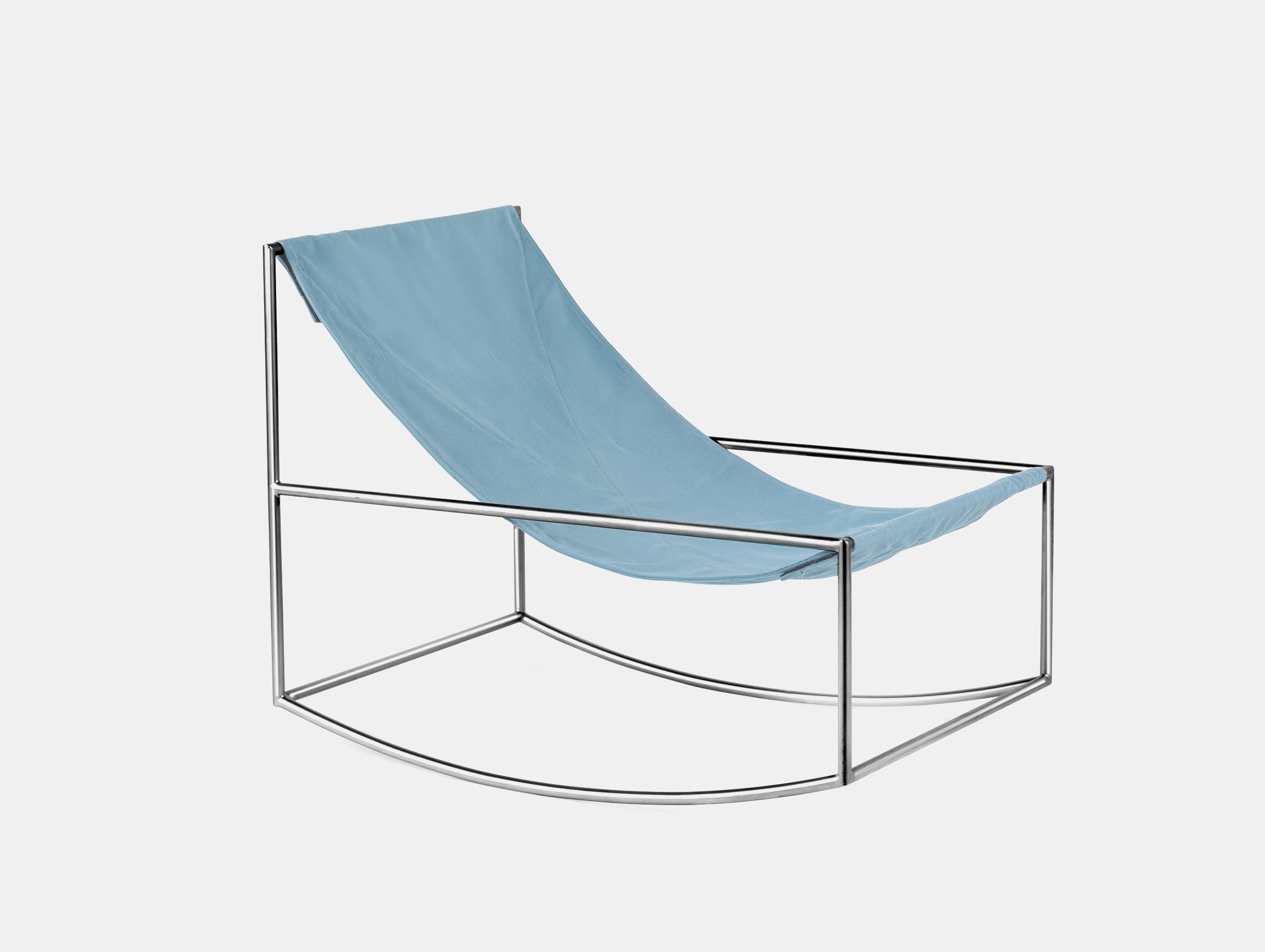 Valerie objects muller van severen rocking chair outdoor chrome blue