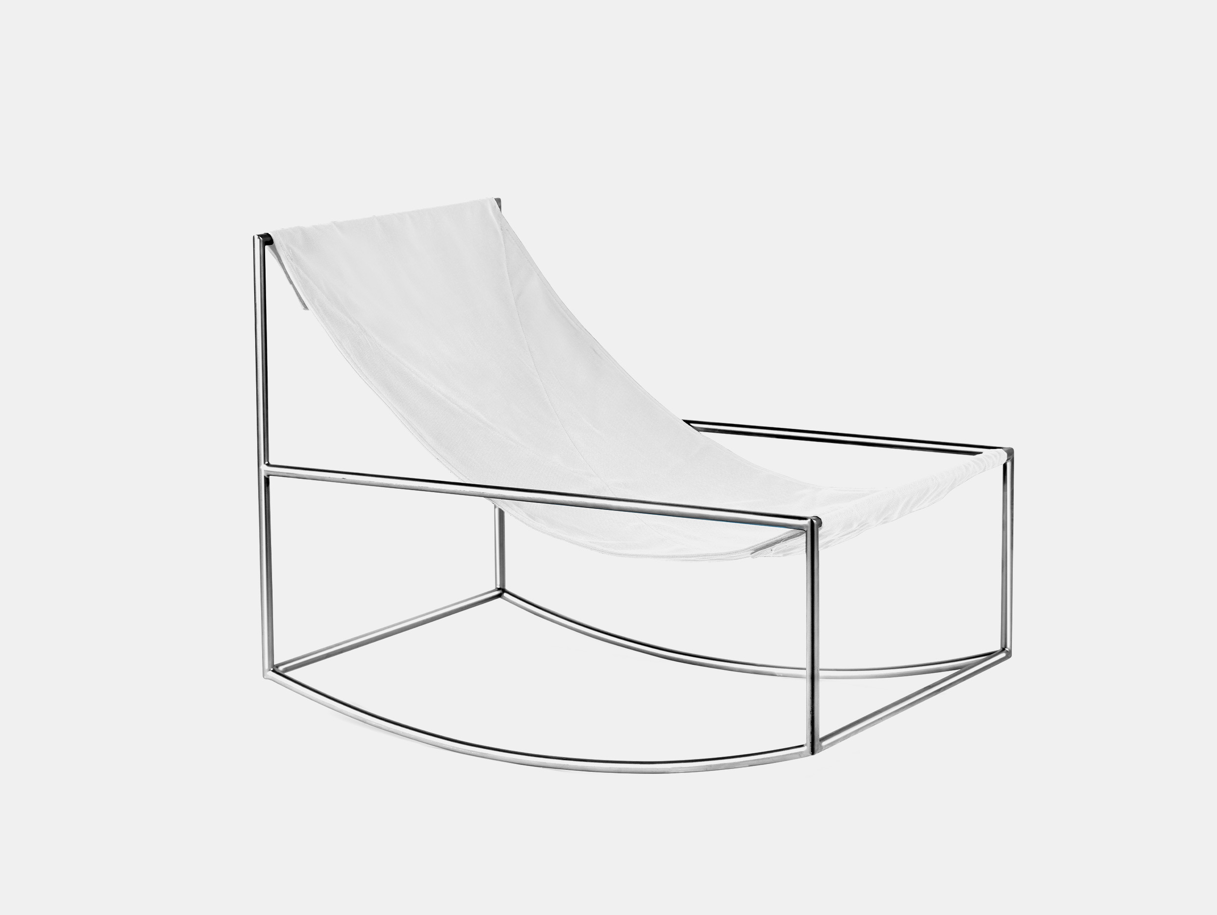 Valerie objects muller van severen rocking chair outdoor chrome white