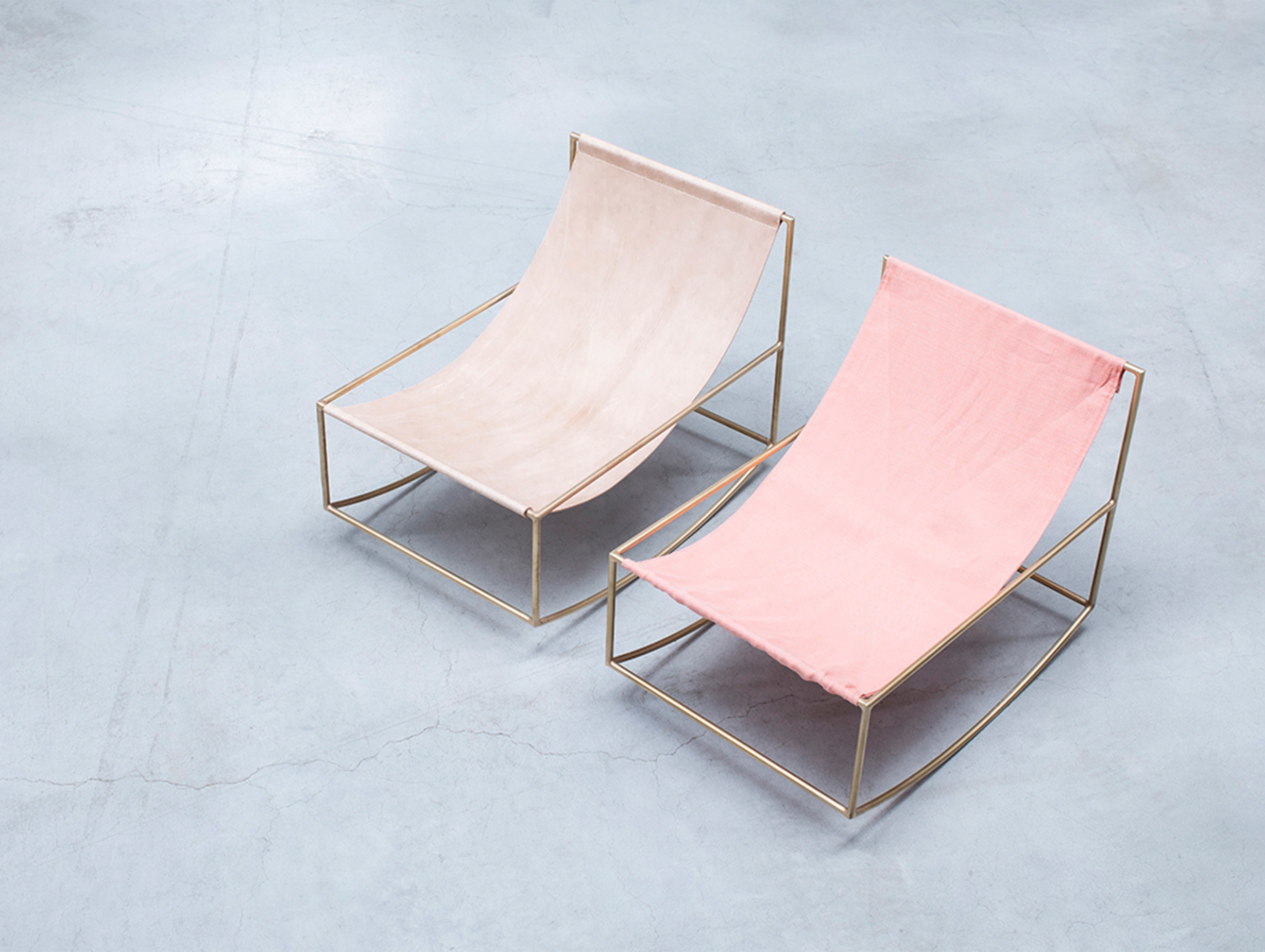 Muller van severen rocking chair brass