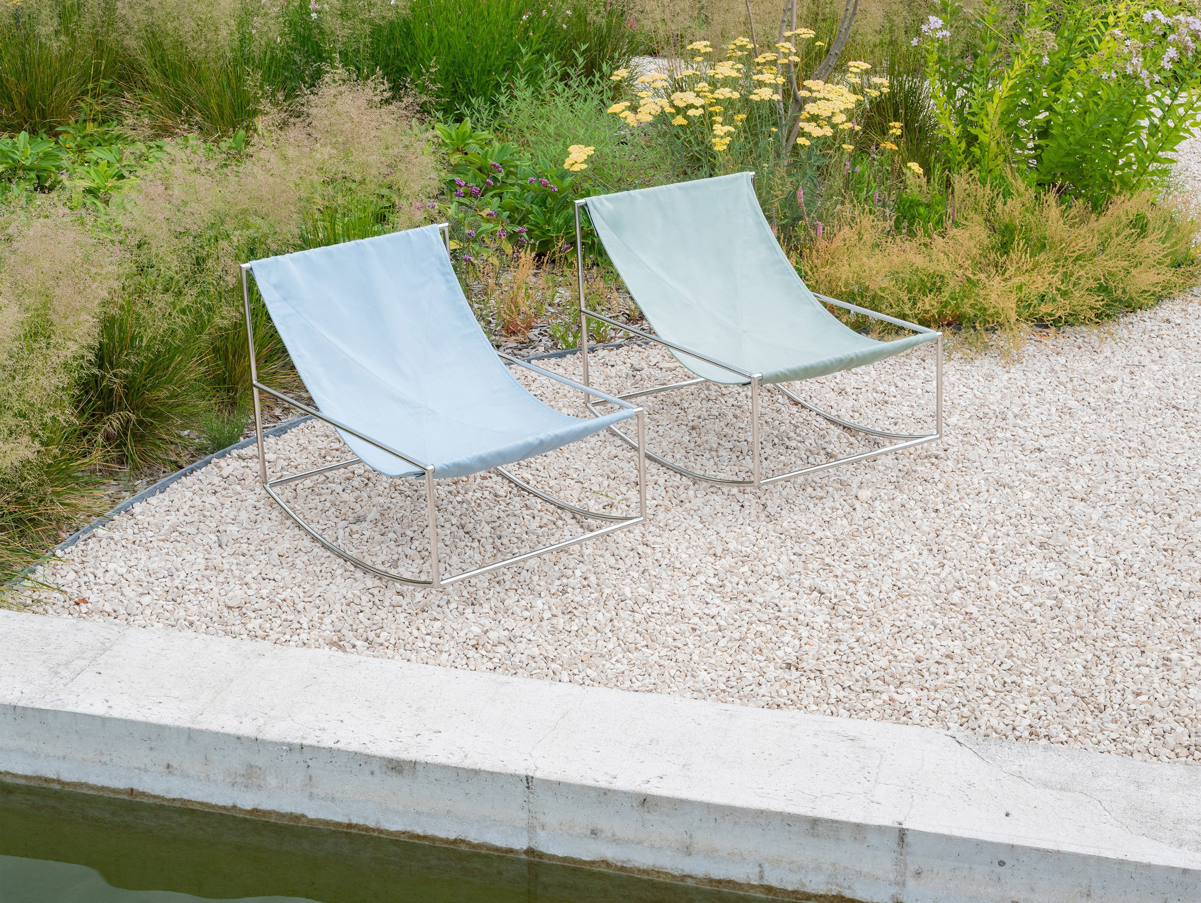 Valerie objects muller van severen rocking chair outdoor chrome lifestyle