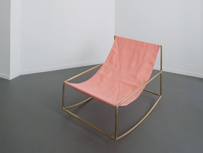 Valerie Objects Rocking Chair Brass Pink Muller Van Severen